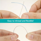 Collapsible Eye Beading Needles Assorted Sizes 0.24–0.6mm – 5-Piece Flexible Threading Set for Jewelry Making