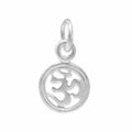Sterling Silver, Smooth Round Shape OM Charm