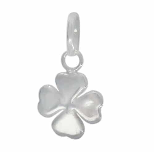 Sterling Silver, Smooth 4 Leaf Clover Charm