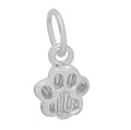 Sterling Silver, Smooth Dog Paw Charm With 7mm Loop