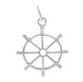 Sterling Silver, Smooth Flat Boat Wheel Shape Charm