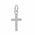 Sterling Silver, Flat Cross Charm With 5mm Loop.
