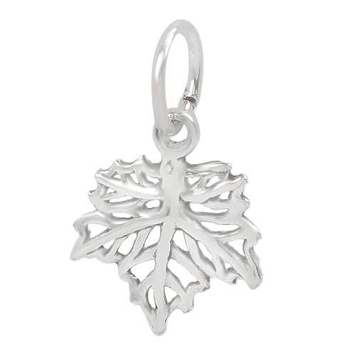 Sterling Silver, Smooth Maple Leaf Charm