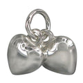 Sterling Silver, Smooth Double Heart Shape Charm