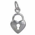 Sterling Silver, Fancy Style Charm With a Smooth Heart Shape Locket Design