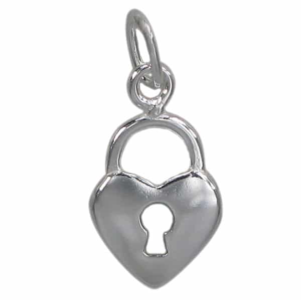 Sterling Silver, Fancy Style Charm With a Smooth Heart Shape Locket Design