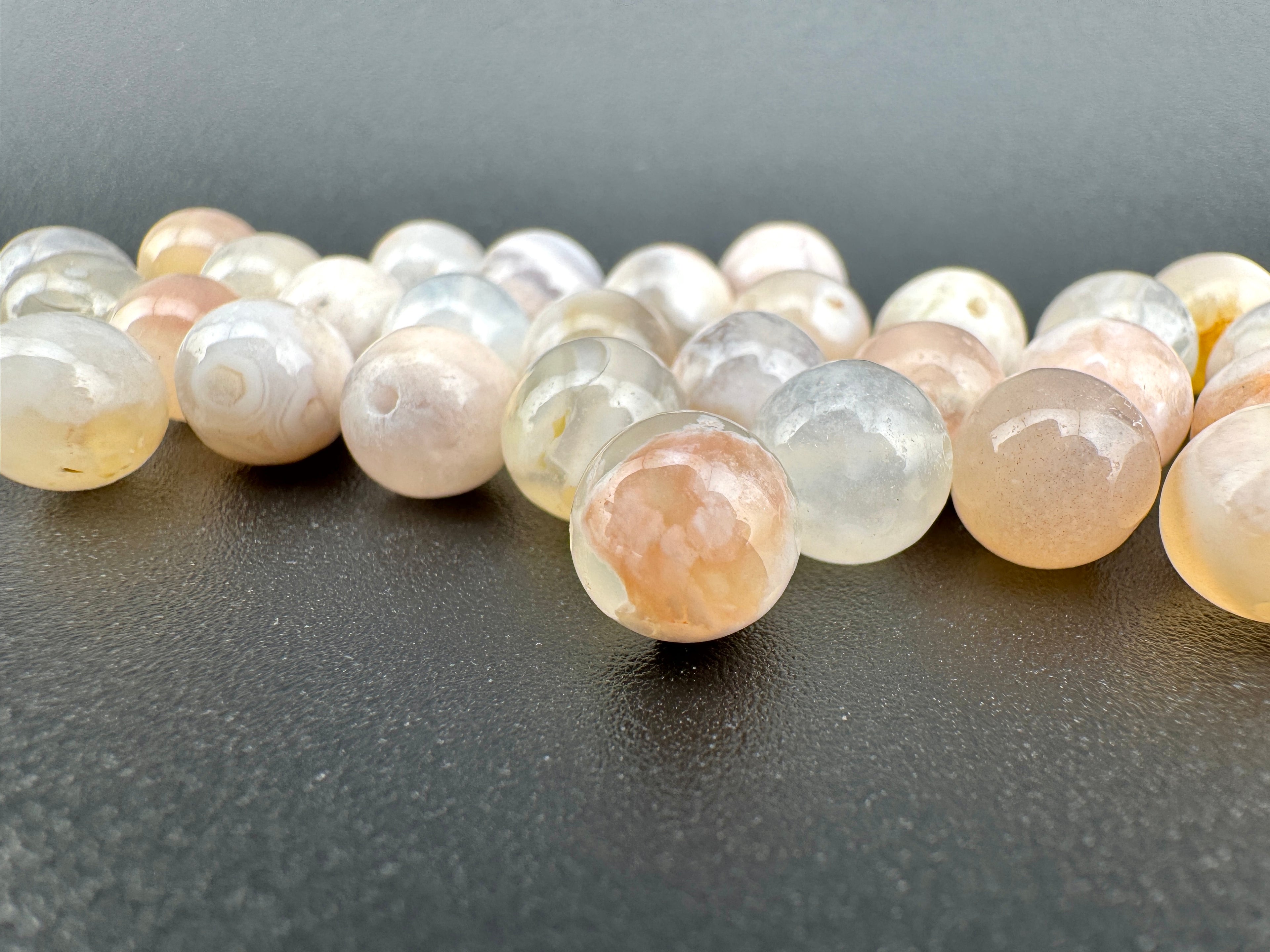 Cherry Blossom Agate Beads Available in 6mm, 8mm Sizes