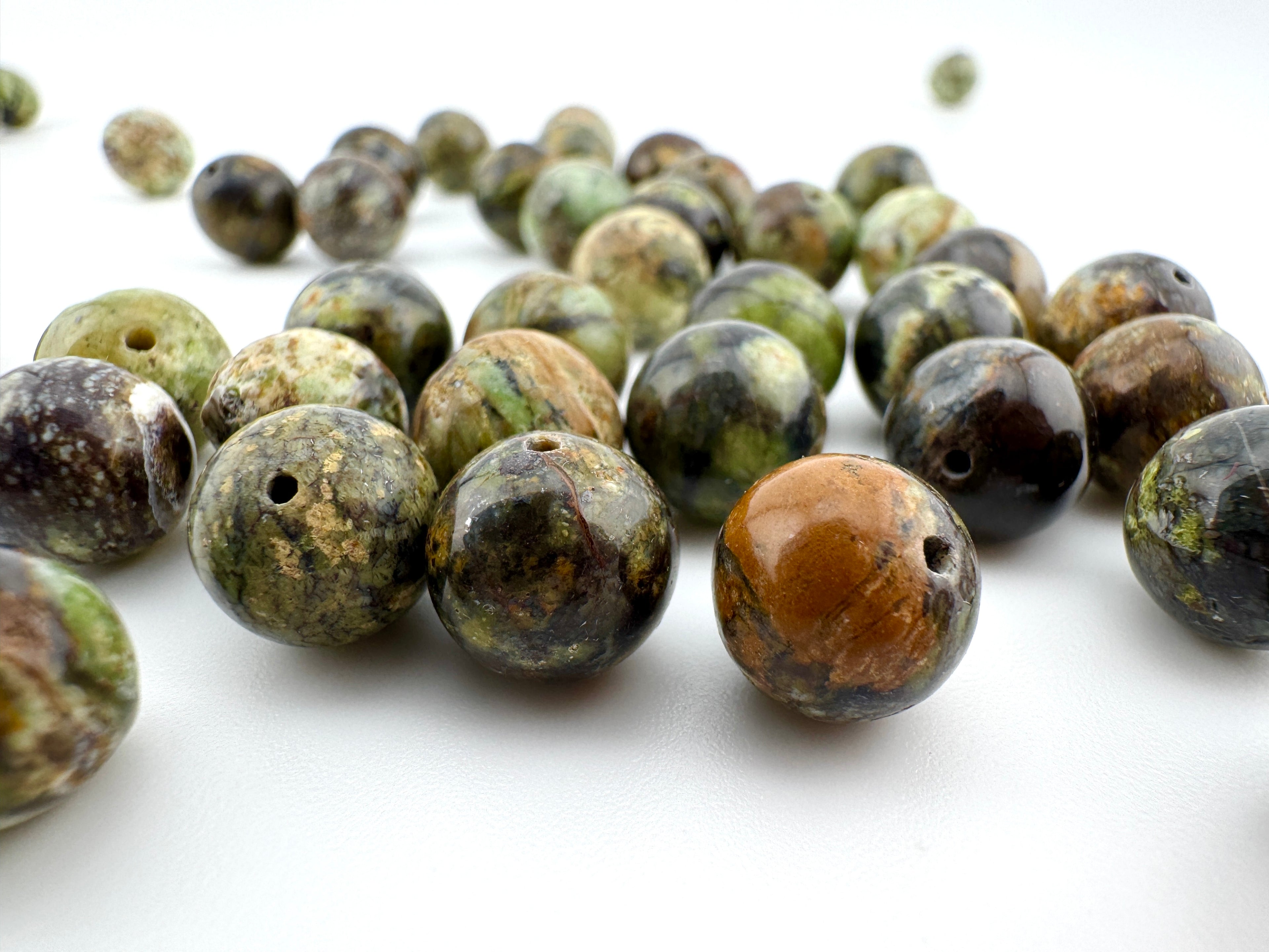 Chrome Chalcedony Beads Available in 8mm, 10mm Sizes