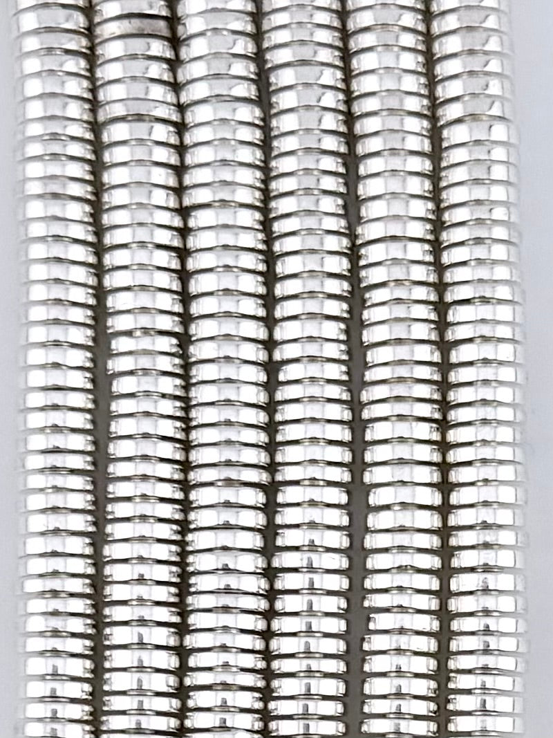 1.5x6.5mm Hematite Heishi Beads Silver