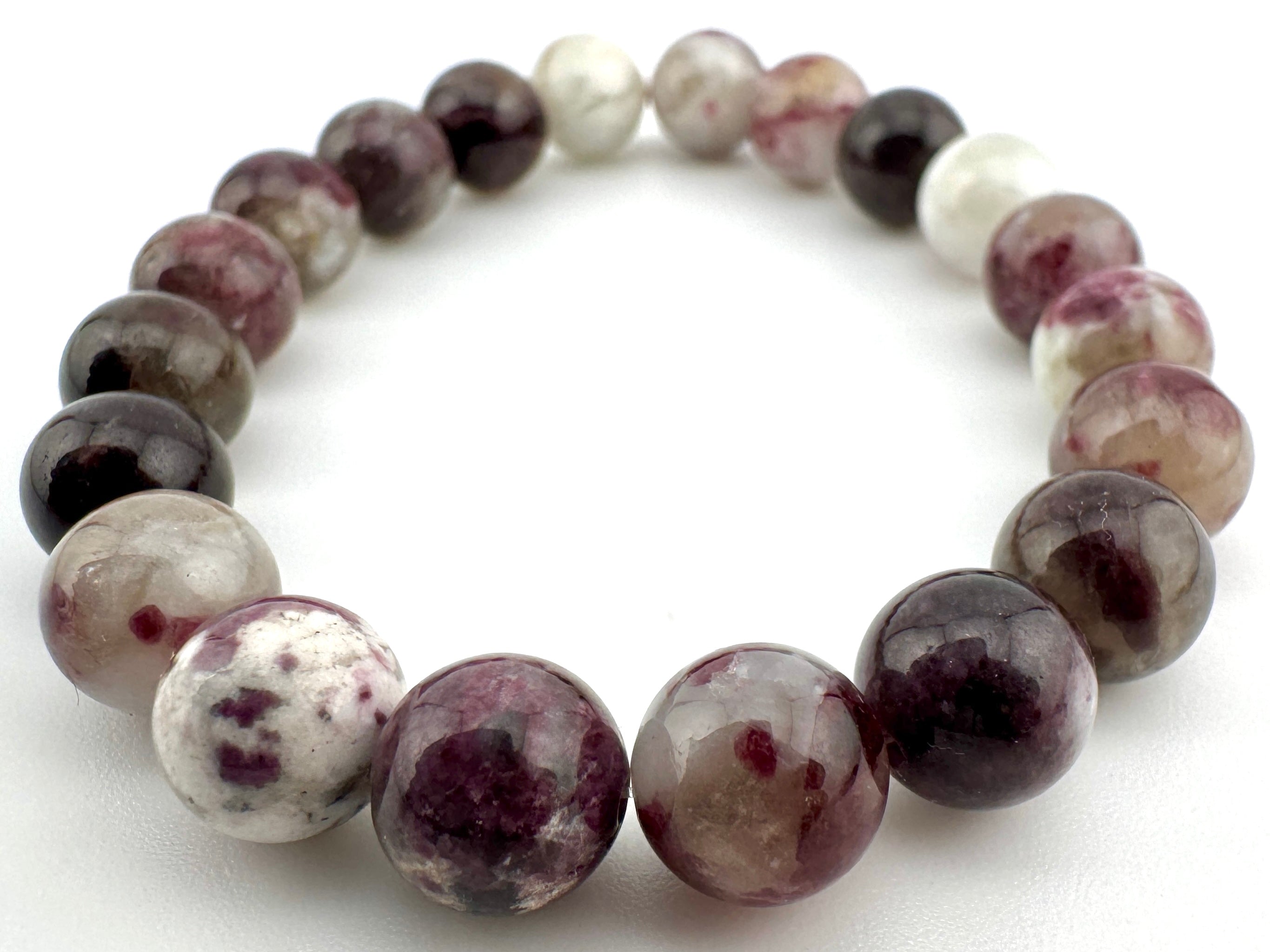 Plum Blossom Tourmaline Beads Available in 6mm, 8mm Sizes