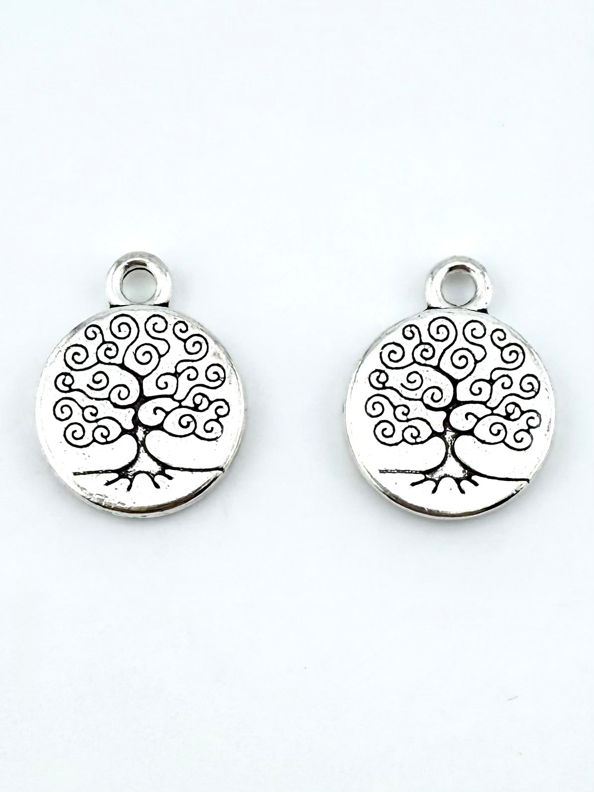 19mm Tree Of Life Coin Charm Rhodium