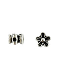 6x4mm Flower Spacer Bead Rhodium