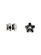 6x4mm Flower Spacer Bead Rhodium