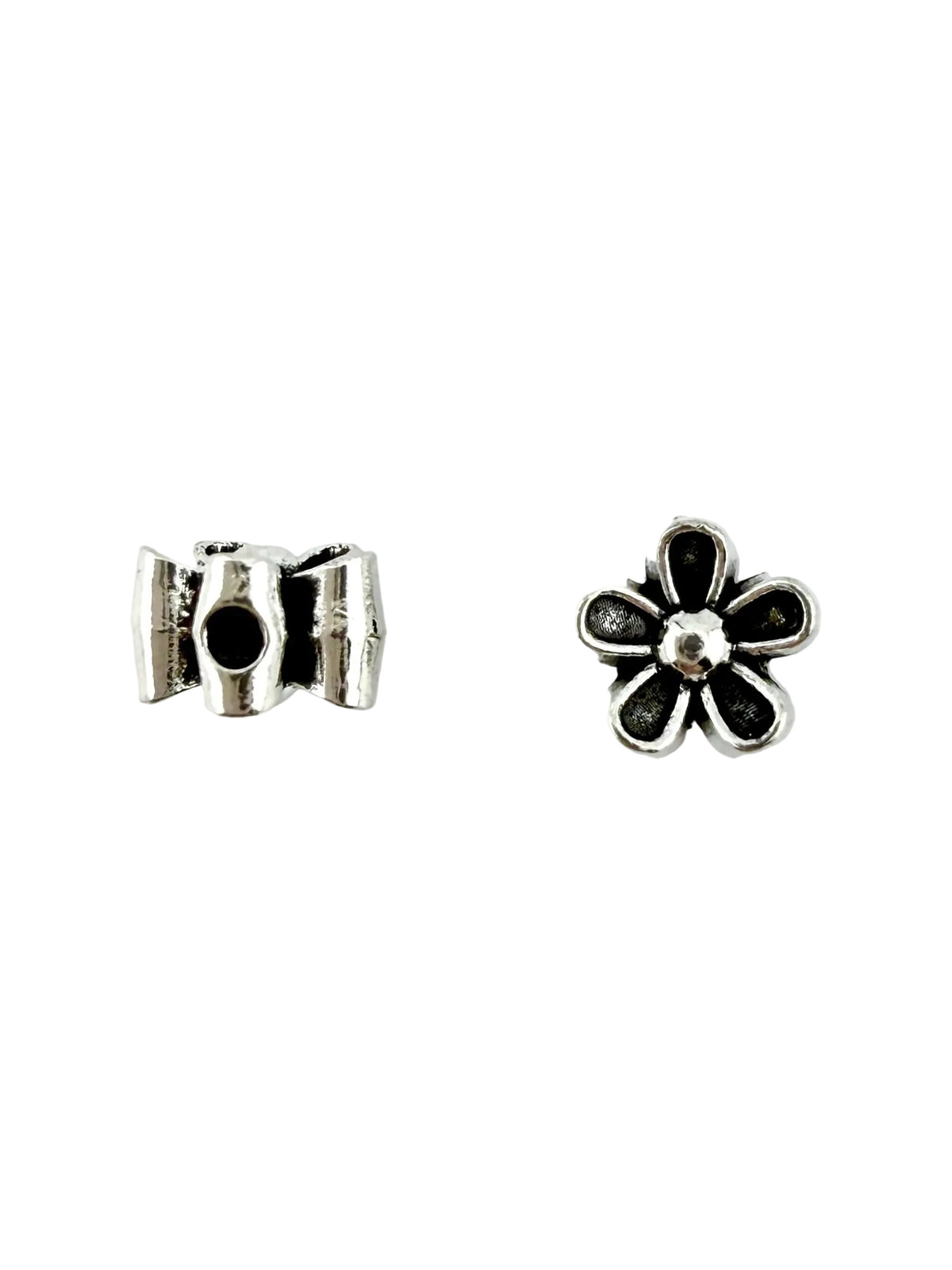 6x4mm Flower Spacer Bead Rhodium