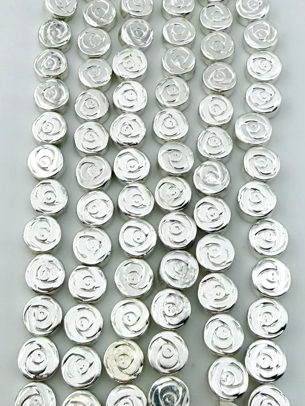 3x6mm Rose Hematite Beads Silver