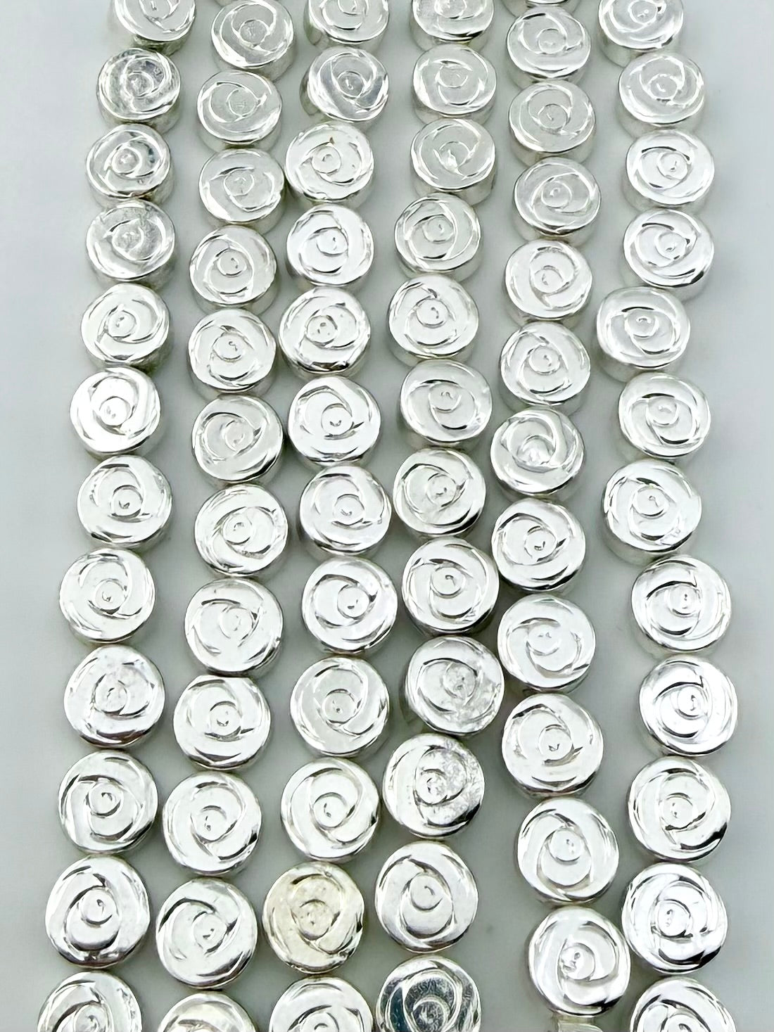 3x6mm Rose Hematite Beads Silver