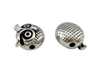10x8mm Chubby Owl Spacer Rhodium