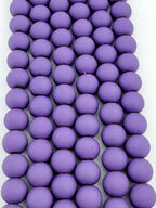 8mm Round Hematite Matte Coat Purple
