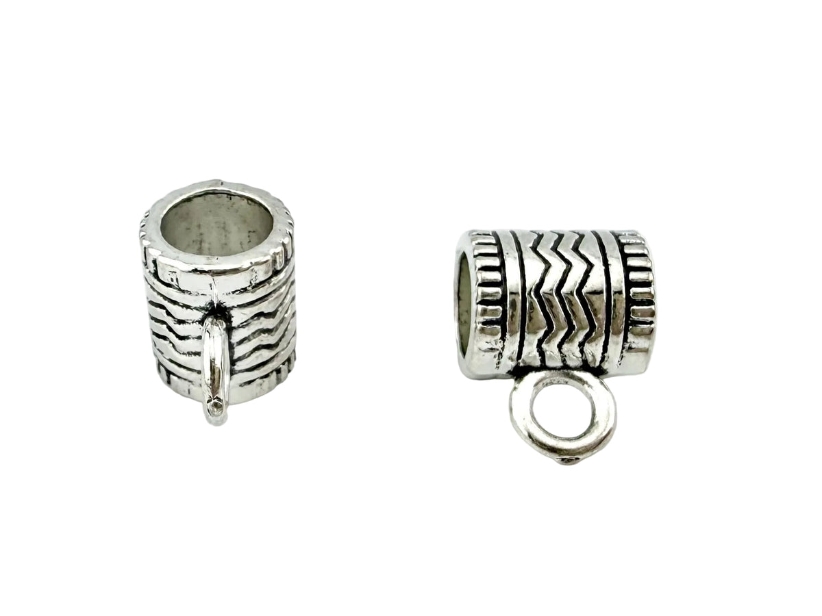 9x12mm Barrell Hanger Spacer Rhodium