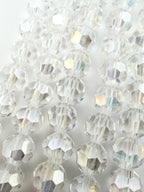 6mm Glass Faceted Round Beads Crystal AB