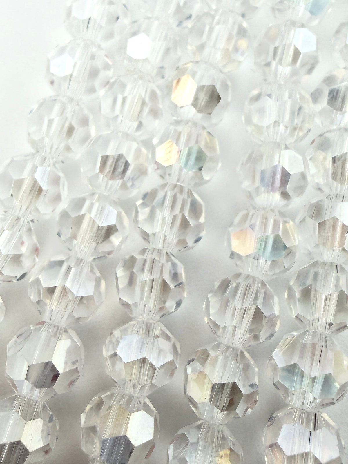 6mm Glass Faceted Round Beads Crystal AB