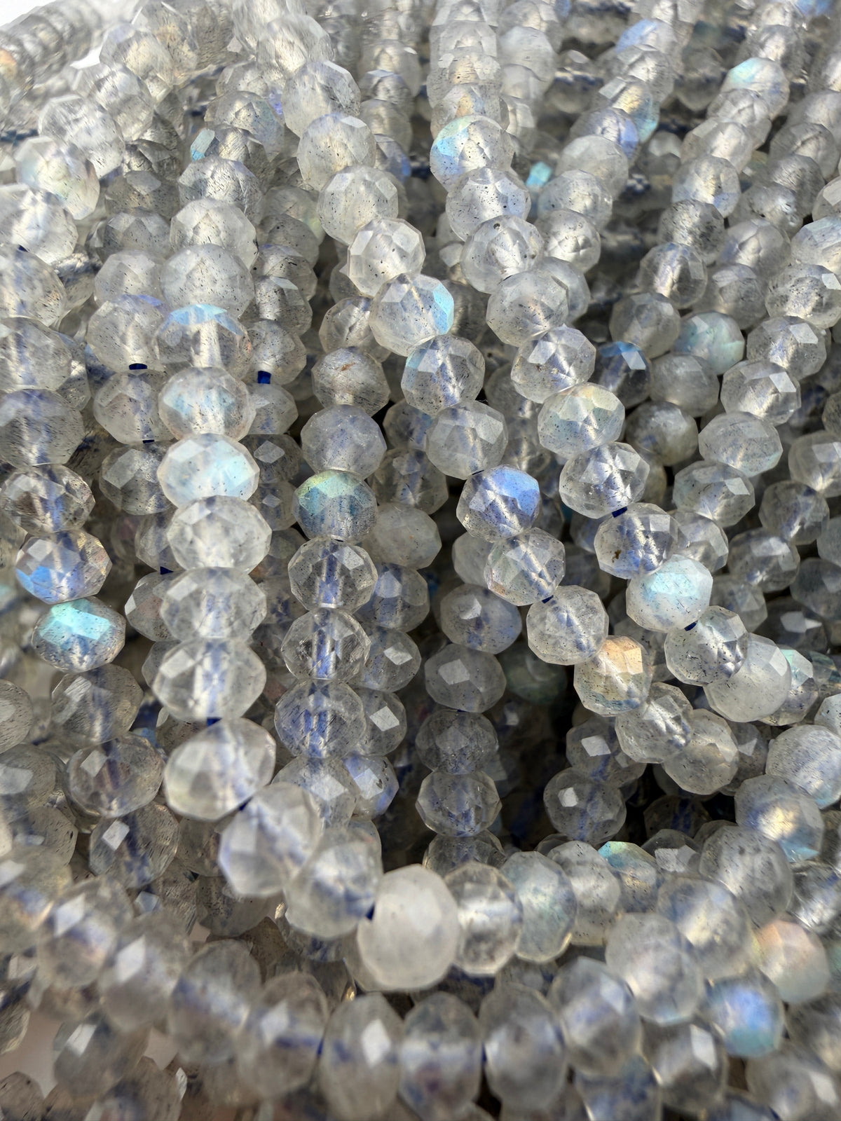 Rondelle Cut Labradorite Beads Available in 4mm, 5mm Sizes