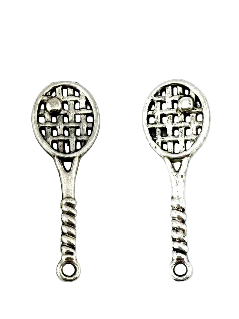 29mm Tennis Racket Charm Rhodium