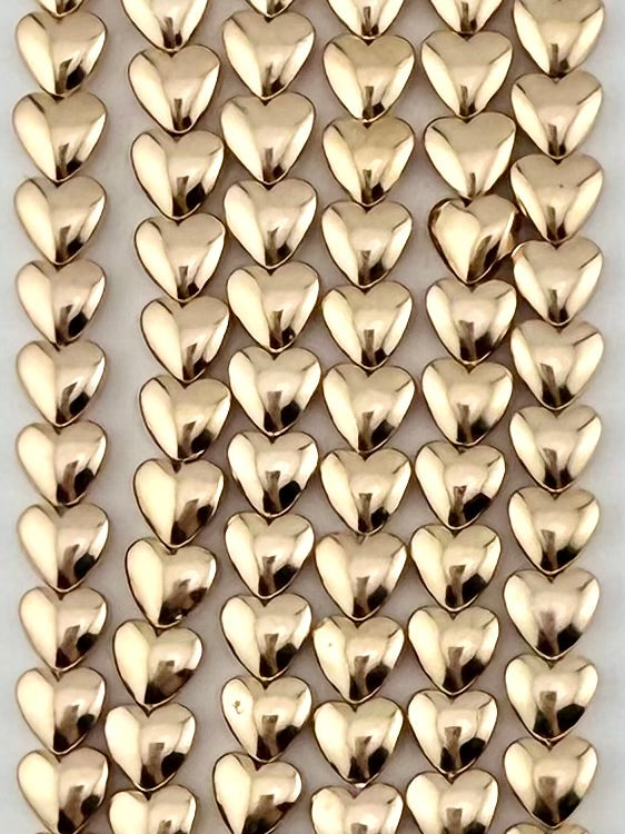 3x5x6mm Hematite Puffy Heart Gold