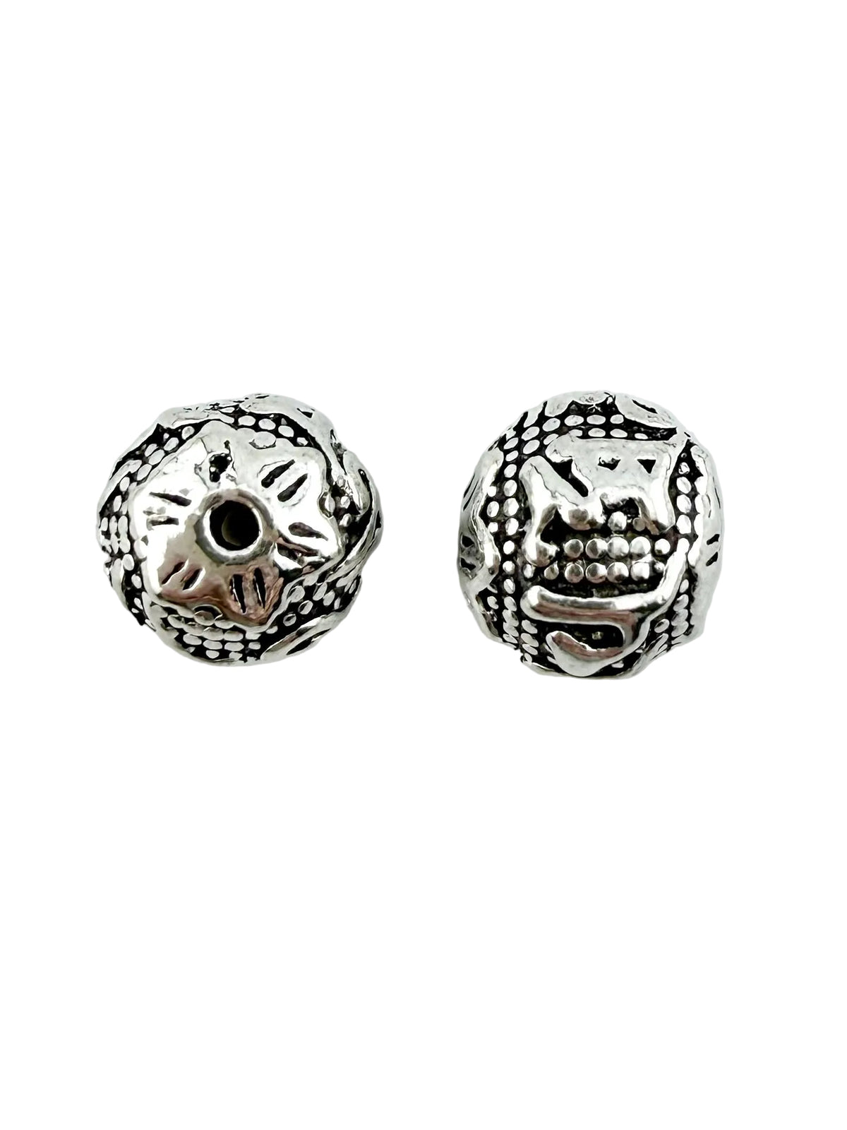 9mm Yoga Symbol Spacer Bead Rhodium