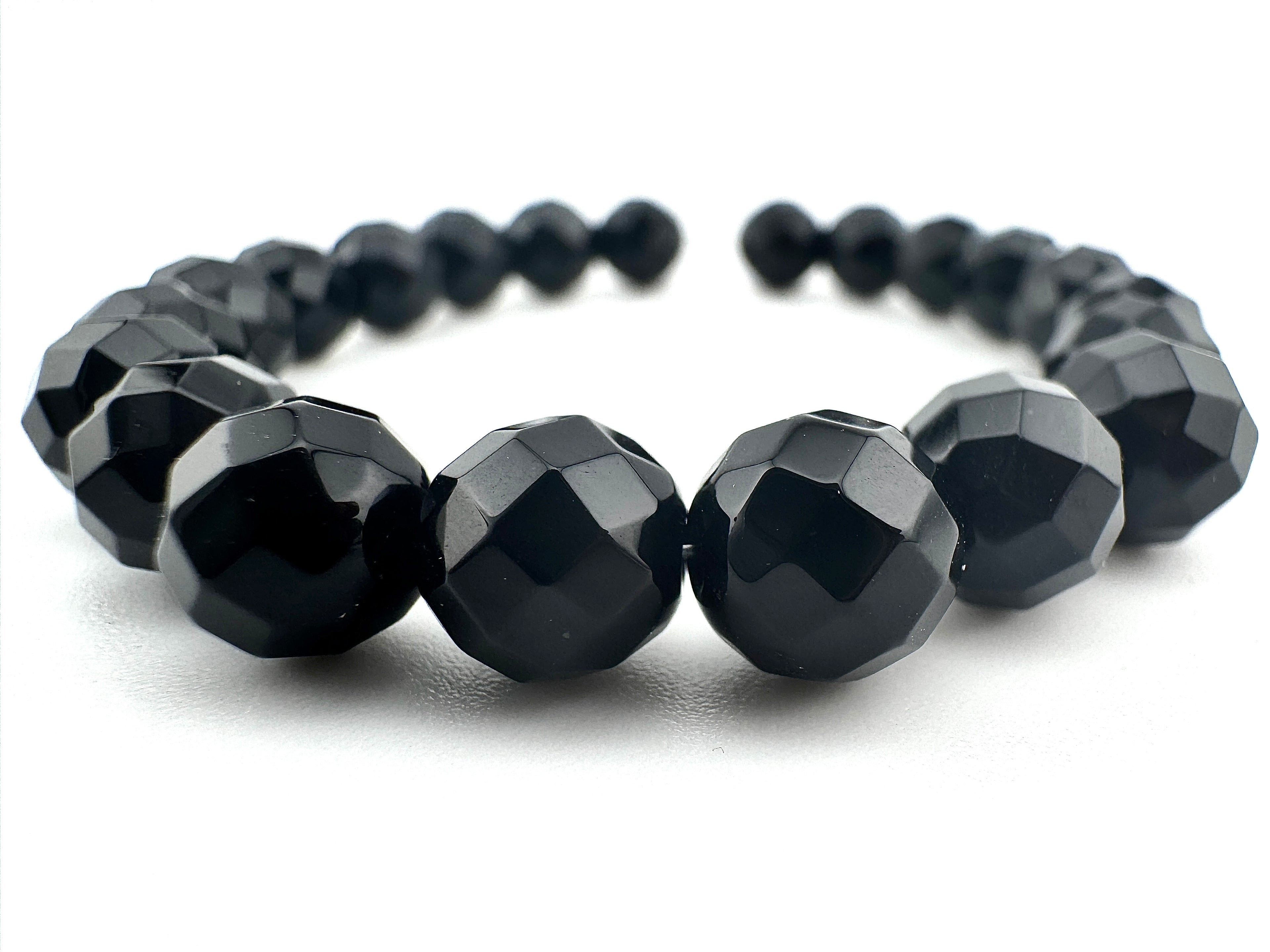 Onyx Faceted Beads Available in 6mm, 8mm Sizes