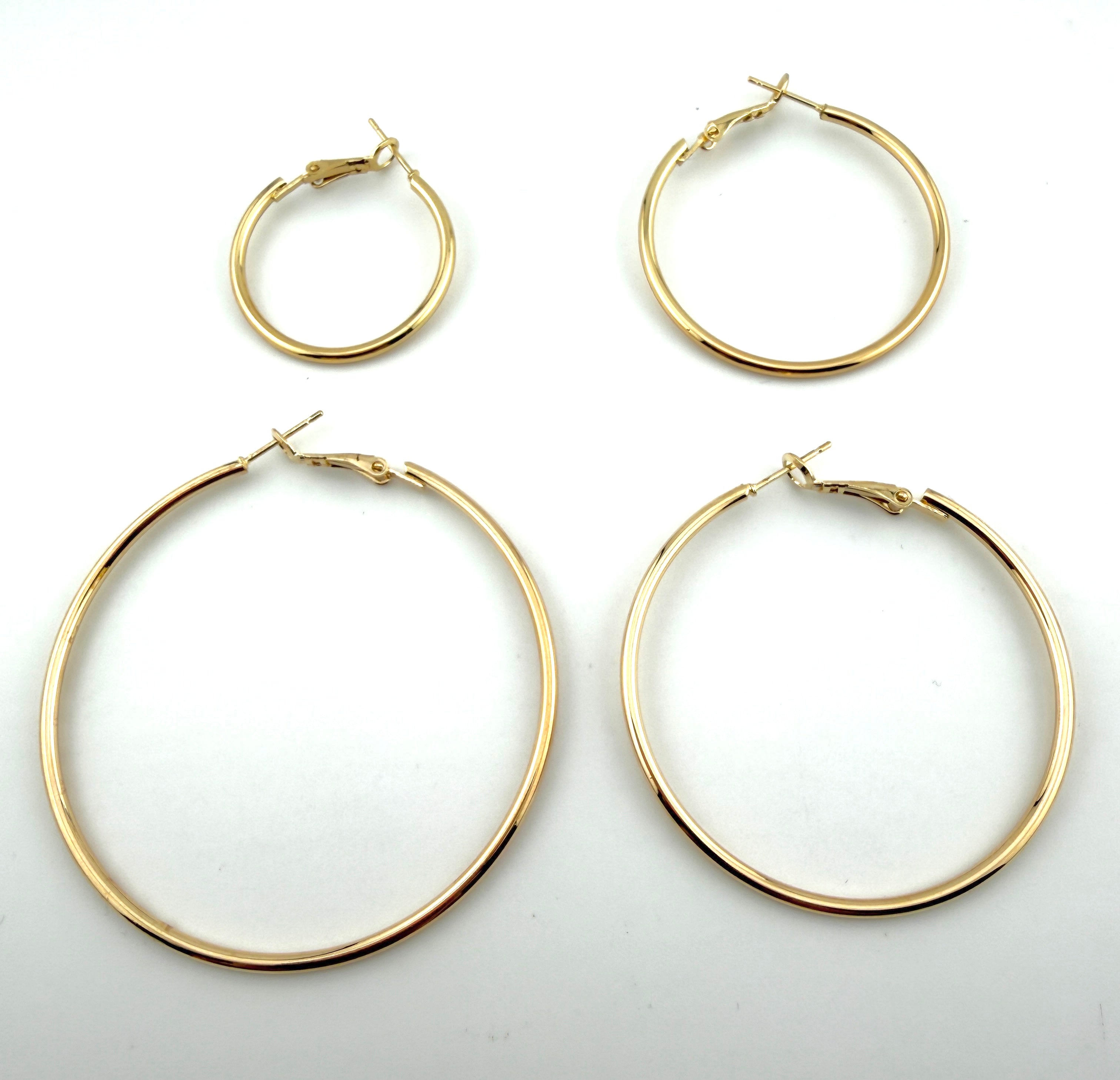 Gold Round Hoop Earing Frame Pair