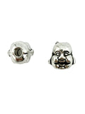 10mm Smiling Buddah Spacer Bead Rhodium