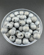 Silver Druzy Beads Available in 6mm, 8mm Sizes