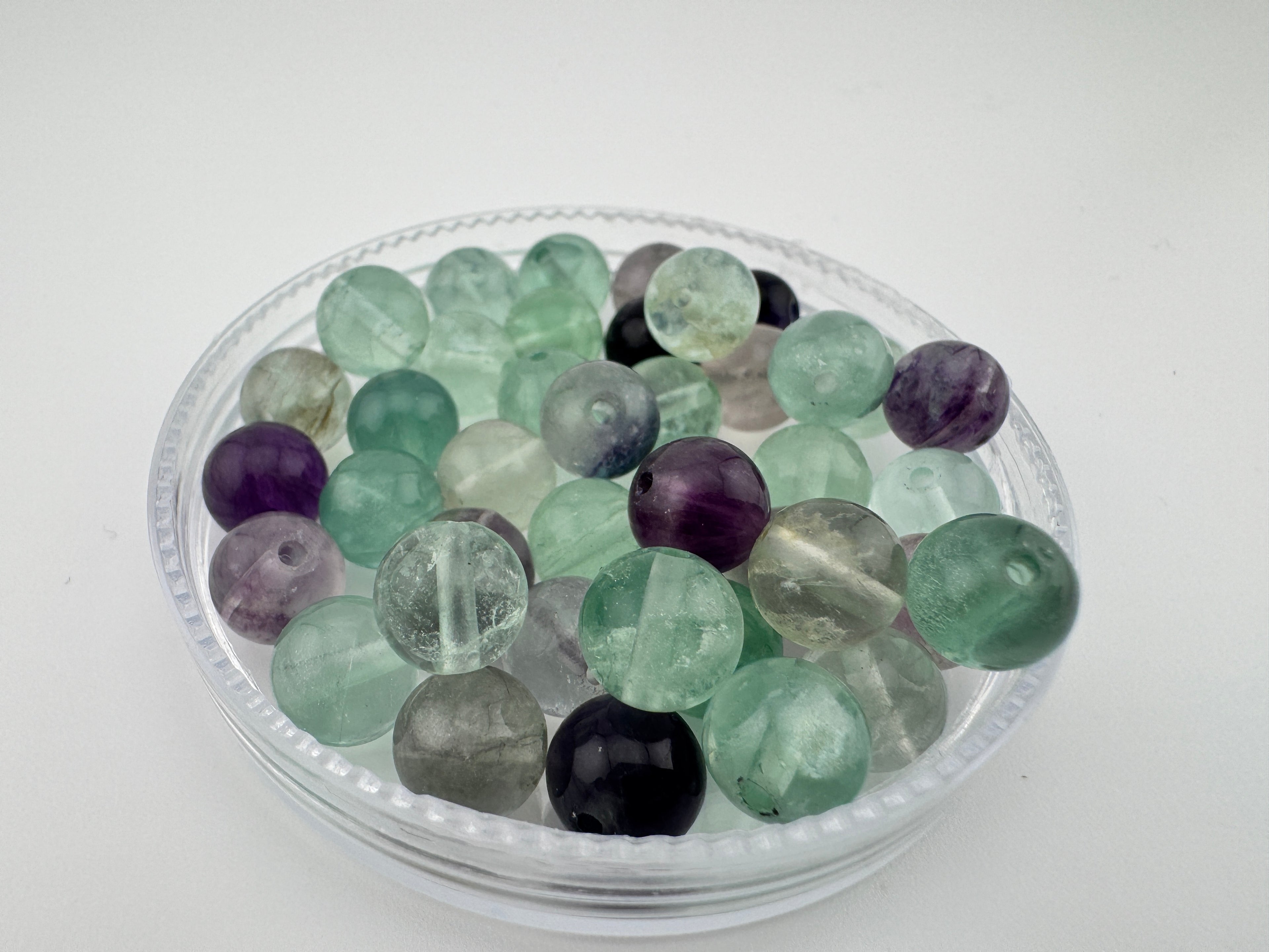 Natural Fluorite 15" Beads Strand Available in 6mm, 8mm, 10mm, 12mm, 14mm Sizes