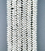 Silver Rondelle Hematite Beads 3x8mm