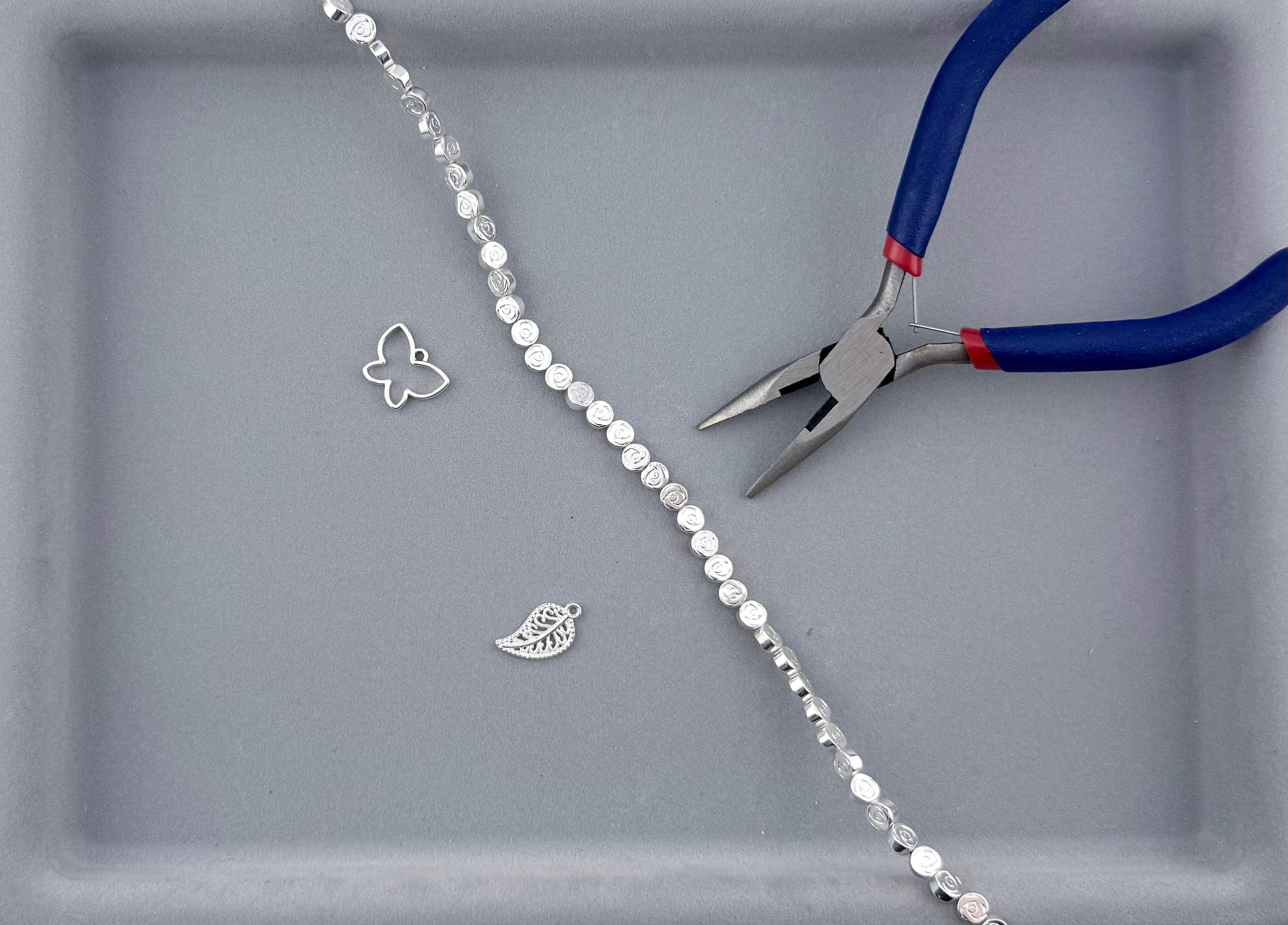 3x6mm Rose Hematite Beads Silver