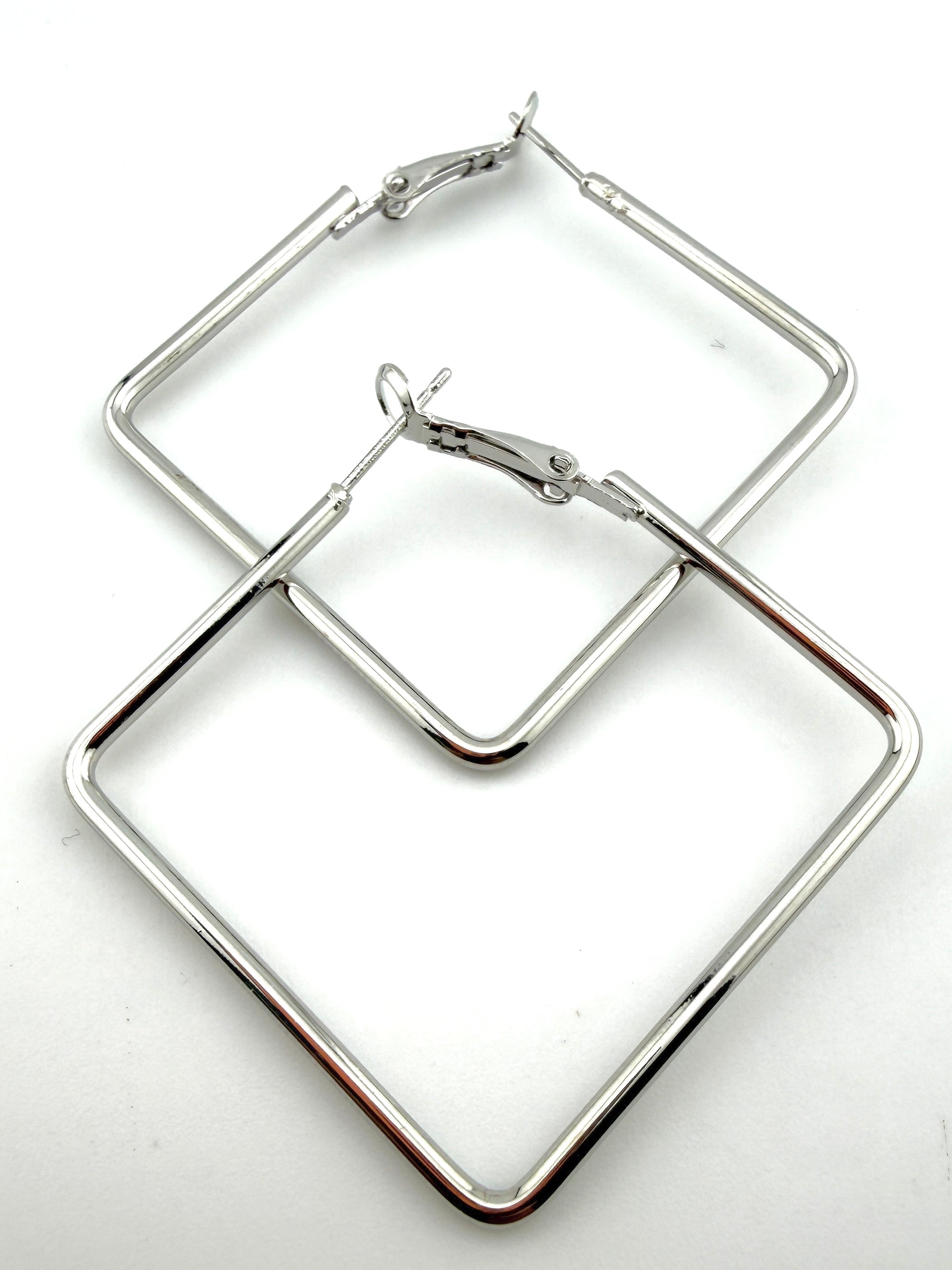 Square Frame Hoop Earing Pair