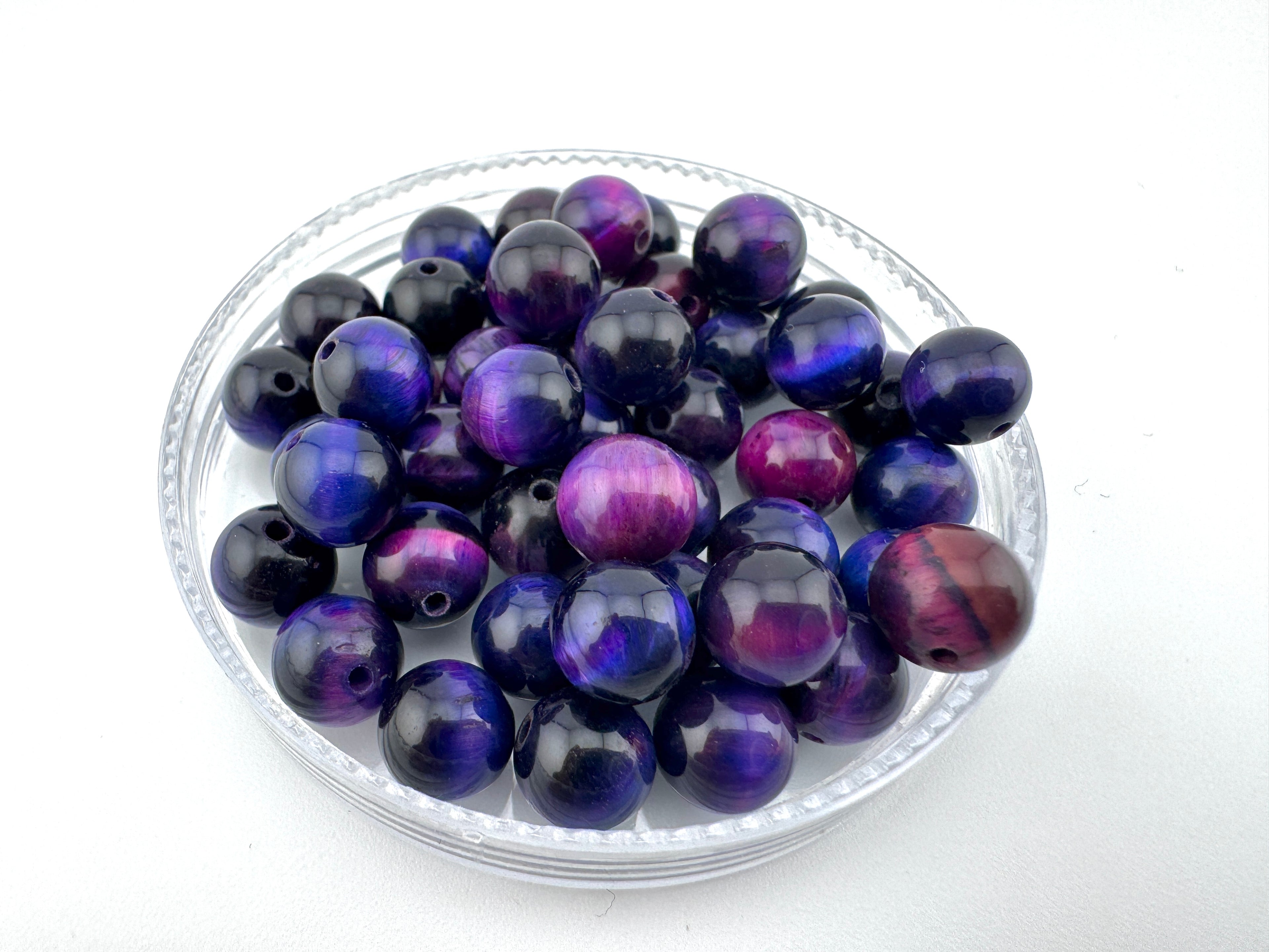 Purple Galaxy Tigers Eye Beads Available in 8mm Sizes