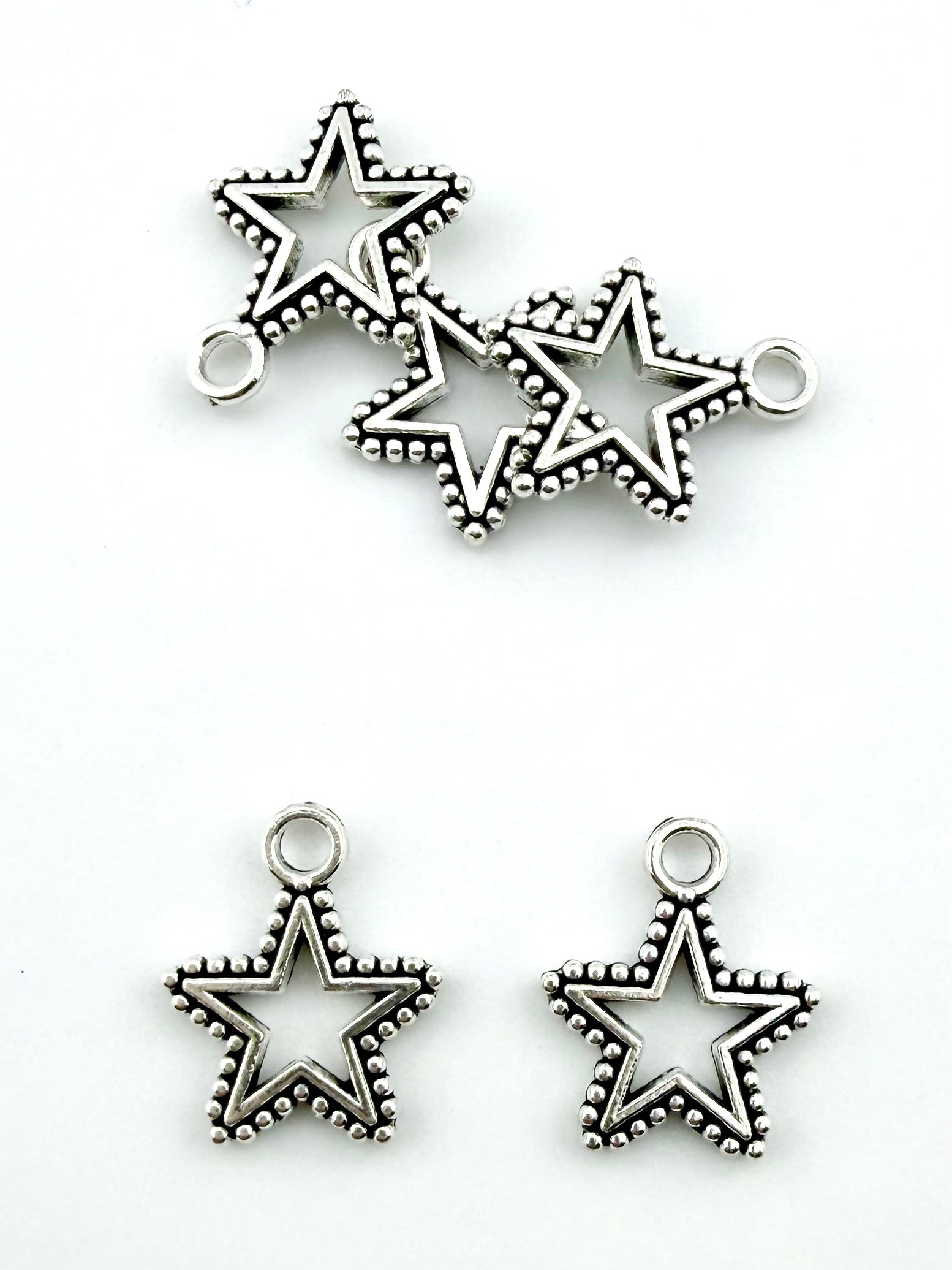 17mm Star Charm Rhodium