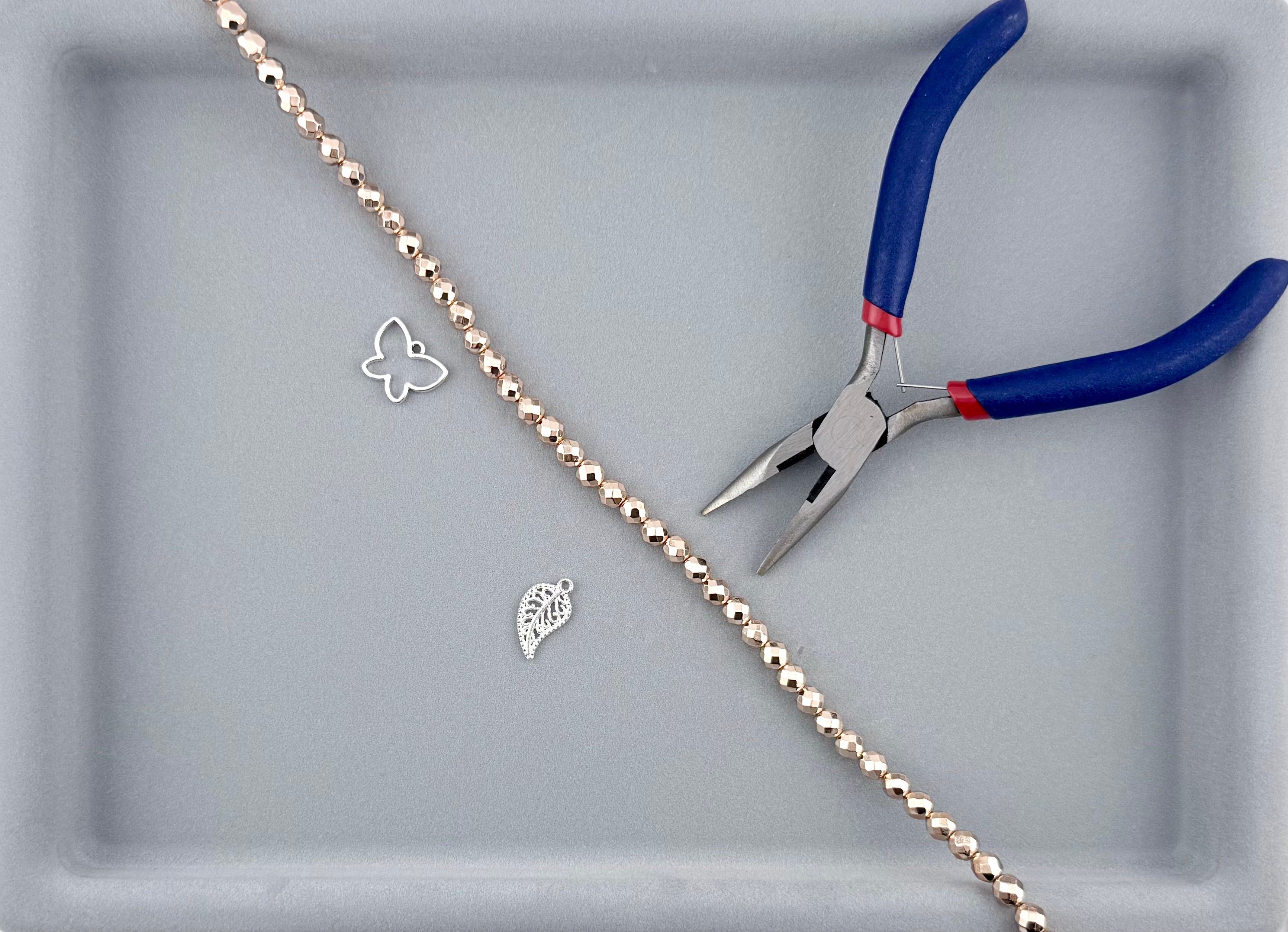 6mm Rose Gold Faceted Round Hematite Beads