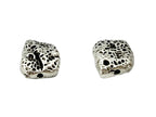 11x10mm Metal Rock Spacer Bead Rhodium