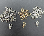 Base Metal 10 mm Lobster Clasp Silver, Gold, Rhodium