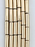 13x4mm Hematite Column Beads Gold