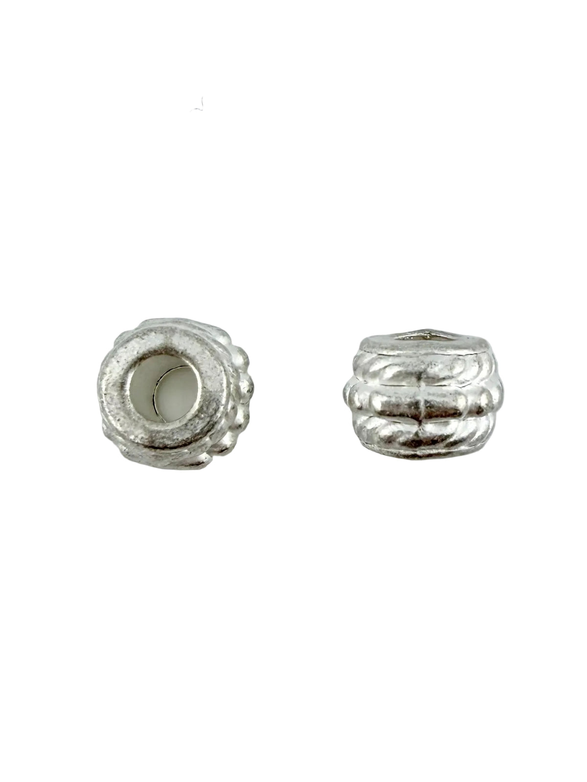 6x7.5mm Large Hole Spacer Bead Silver