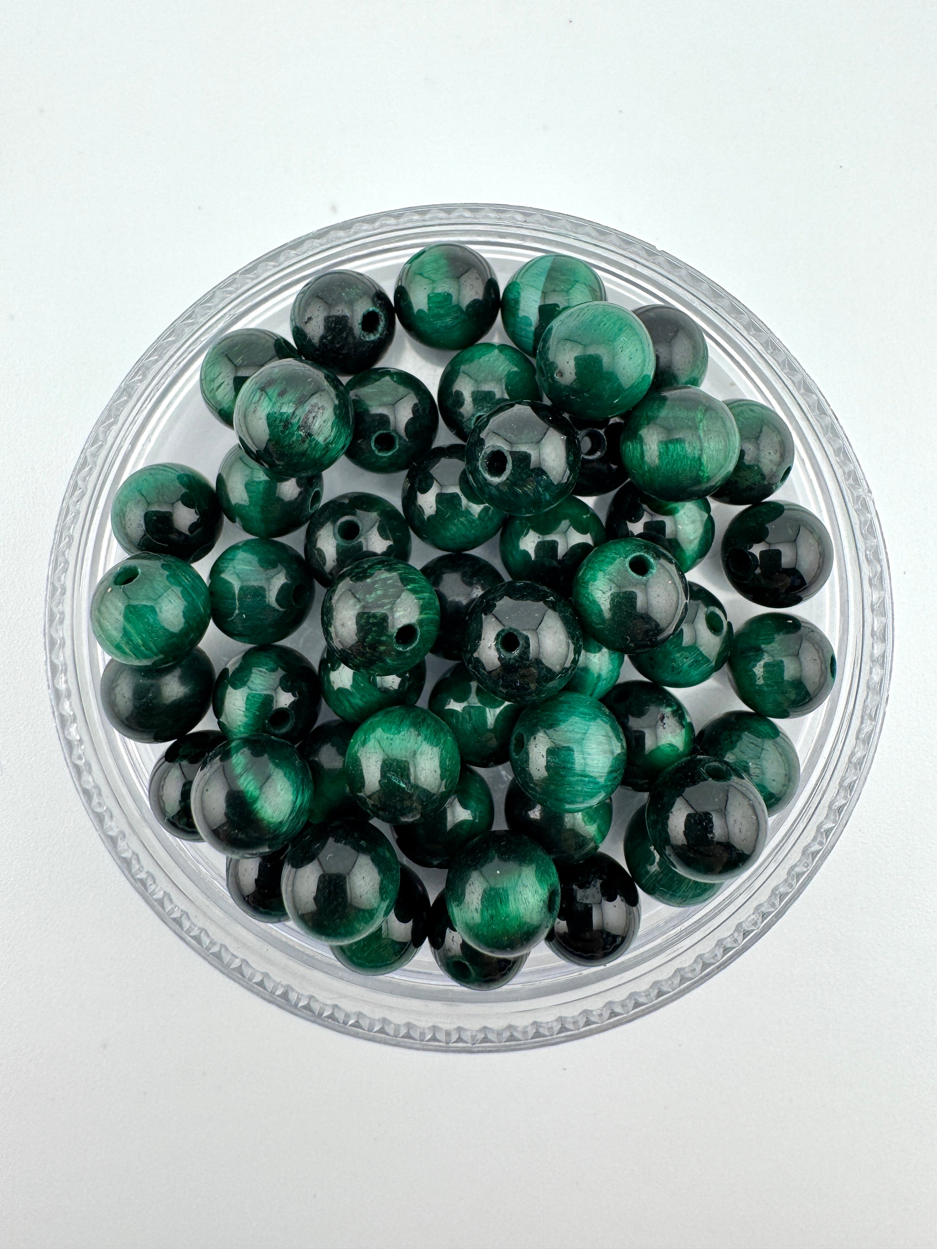 Dyed Tiger Eye Green Beads Available in 6mm, 8mm Sizes