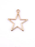 21.5mm Star Frame Charm Light Gold