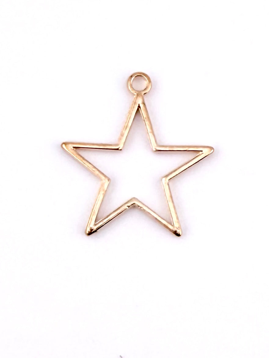 21.5mm Star Frame Charm Light Gold
