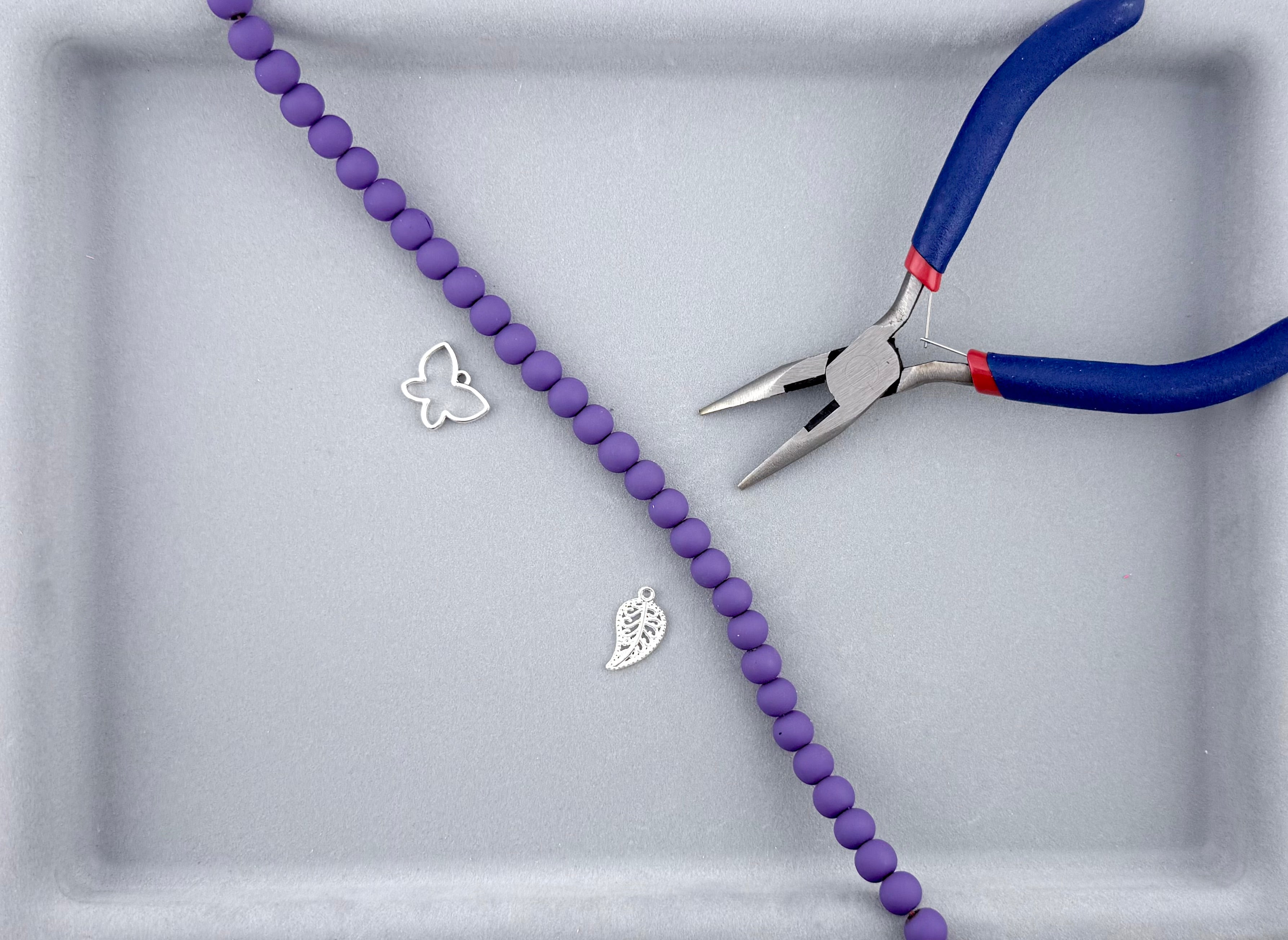 8mm Round Hematite Matte Coat Purple