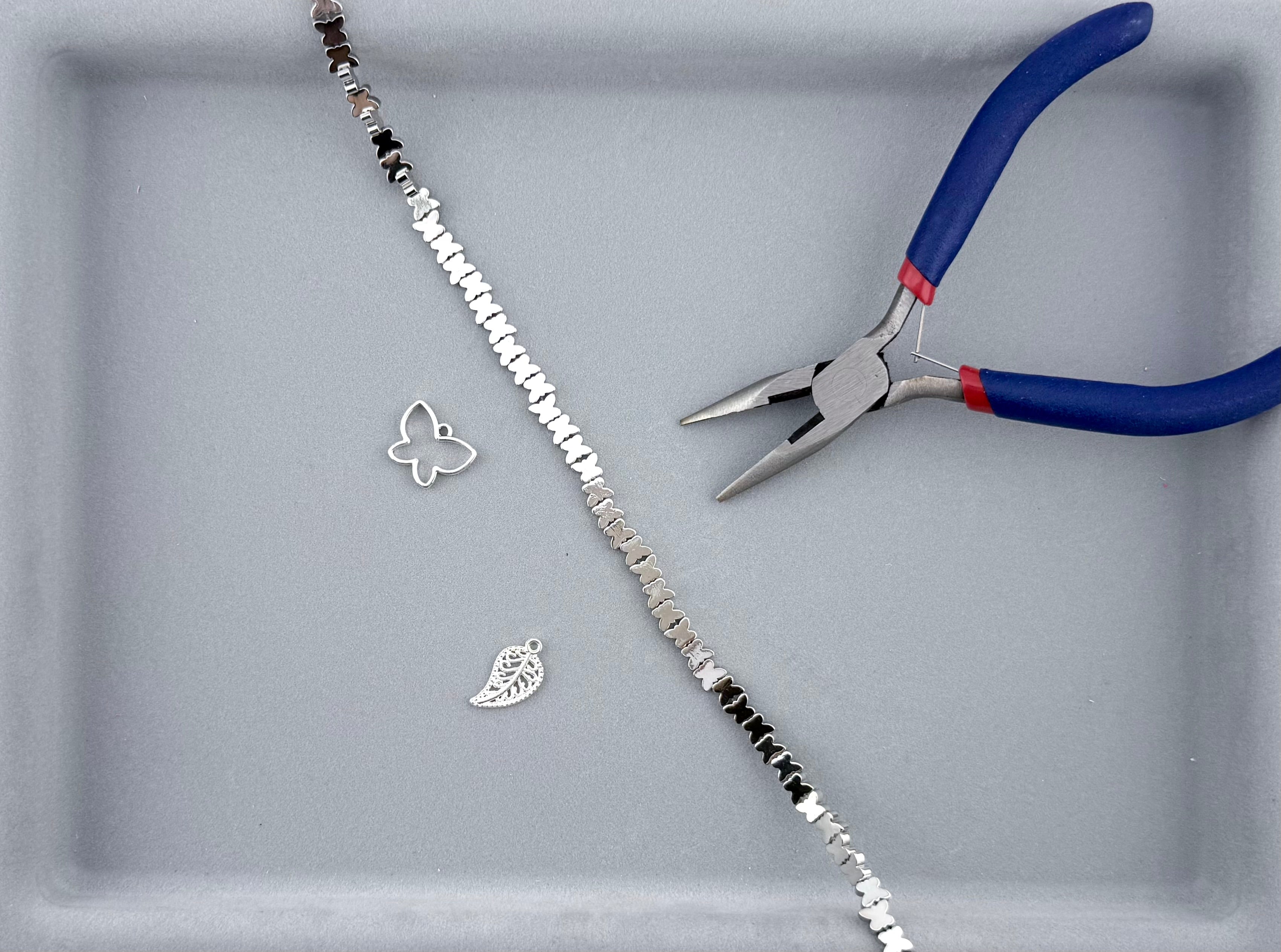 4.5x6mm Hematite Butterfly Beads Rhodium