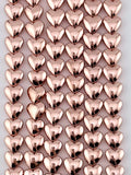 3x5x6mm Hematite Puffy Heart Rose Gold